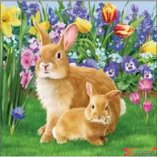 Szalvéta Ambiante Mother Bunny papírszalvéta 25x25cm,15db-os