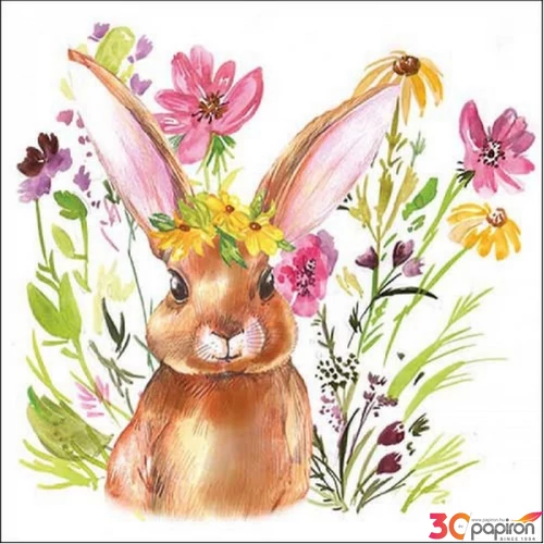 Szalvéta Ambiante Girl bunny papírszalvéta 33x33cm,20db-os