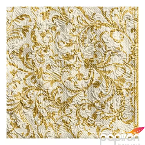 Szalvéta Ambiente Elegance Damask 33x33cm, 3rétegű, 15db/csomag Damask cream gold 13307385