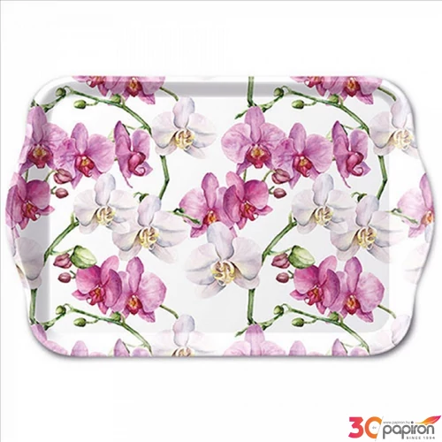 Szalvéta Ambiente Elegance Elegant orchids white műanyag kistálca 13x21cm