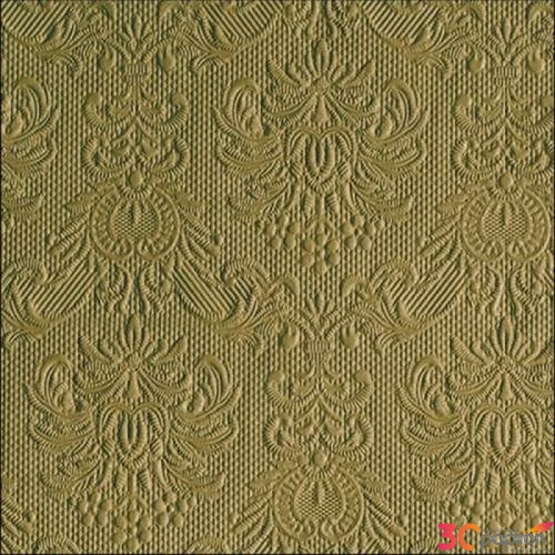 Szalvéta Ambiente Elegance Green Leaf dombornyomott papírszalvéta 33x33cm, 15db-os