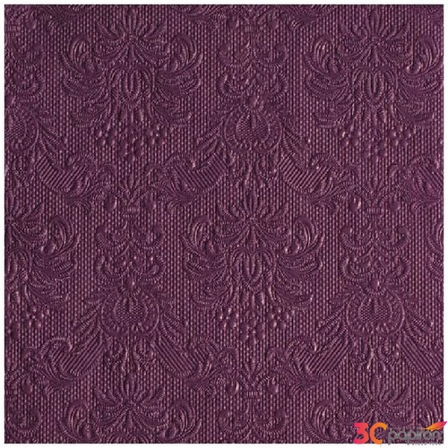 Szalvéta Ambiente Elegance aubergine dombornyomott 40x40cm,15db-os