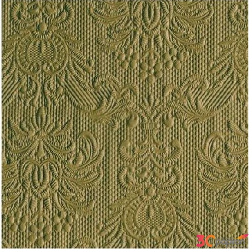 Szalvéta Ambiente Elegance Olive Green dombornyomott 40x40cm,15db-os