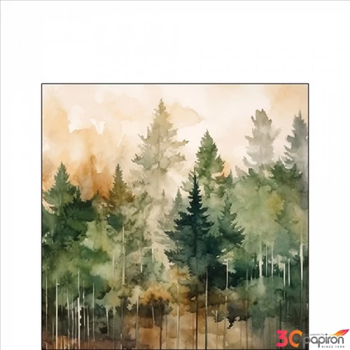 Szalvéta Ambiante Evergreen trees papírszalvéta 25x25cm,15db-os