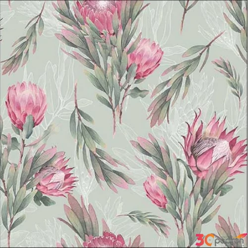 Szalvéta Ambiante Protea green papírszalvéta 33x33cm,20db-os