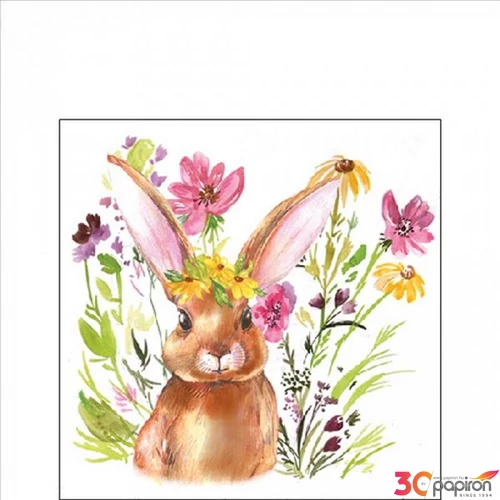 Szalvéta Ambiente Girl bunny papírszalvéta 25x25cm,20db-os