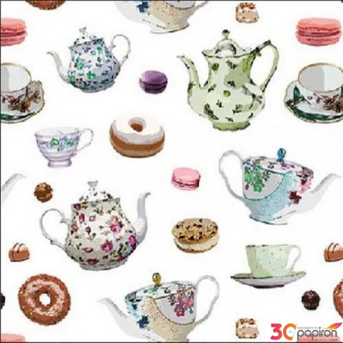 Szalvéta Ambiante Classic tea pots papírszalvéta 25x25cm,15db-os