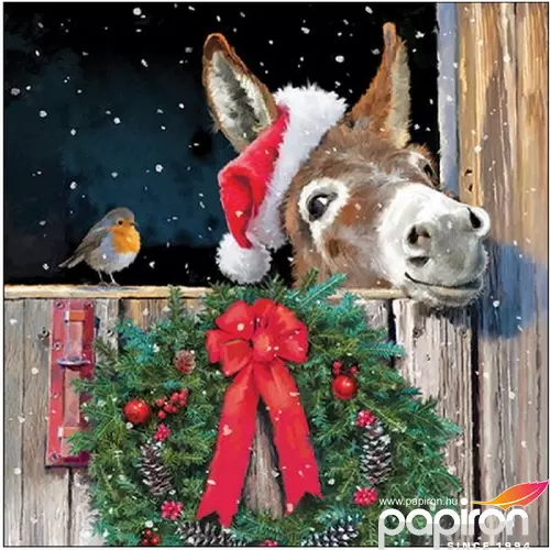 Szalvéta Ambiente karácsonyi 25x25cm 3rétegű, 20db/csomag Friends With Donkey