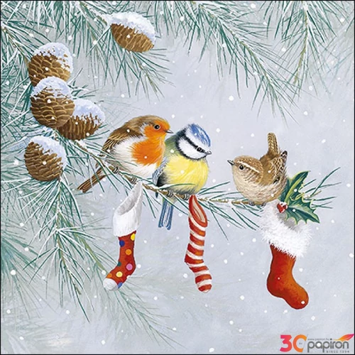 Szalvéta Ambiante Christmas Socks papír papírszalvéta 33x33cm,20db-os