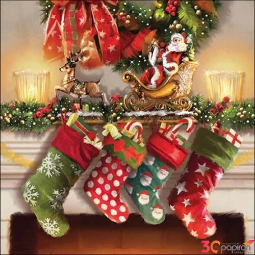 Szalvéta Ambiante Hanging stockings papír papírszalvéta 33x33cm,20db-os