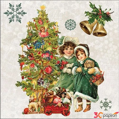 Szalvéta Ambiante karácsonyi Nostalgic Christmas papírszalvéta 33x33cm,20db-os