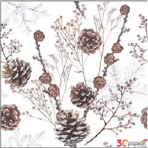 Szalvéta Ambiante Pine cones papírszalvéta 25x25cm,15db-os