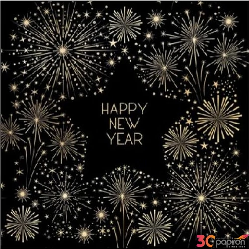 Szalvéta Ambiante Godl en New Year papírszalvéta 25x25cm,15db-os