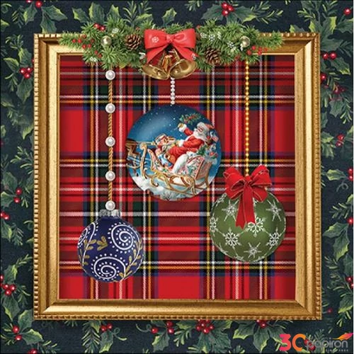 Szalvéta Ambiante Baubles in frame papír papírszalvéta 33x33cm,20db-os