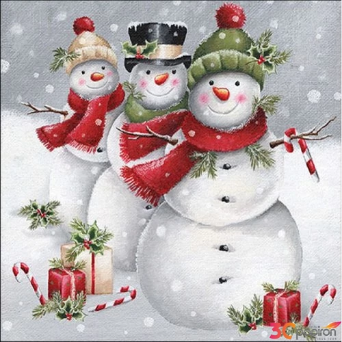 Szalvéta Ambiante Smiling snowman papírszalvéta 33x33cm,20db-os