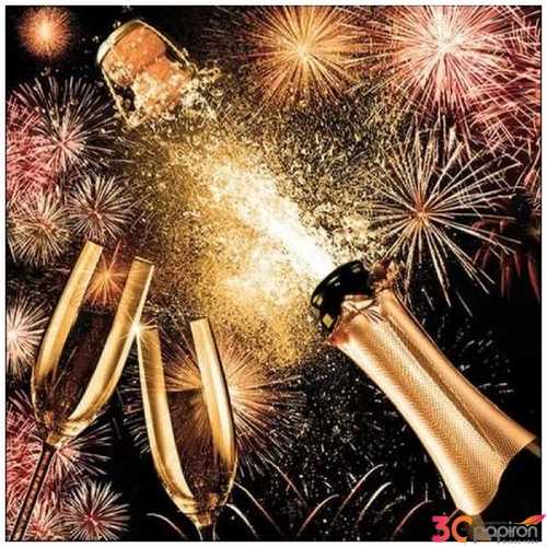 Szalvéta Ambiante újévi Popping Cork papírszalvéta 33x33cm,20db-os
