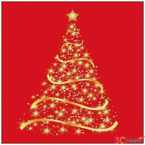 Szalvéta Ambiante Shining Tree red papírszalvéta 33x33cm,20db-os