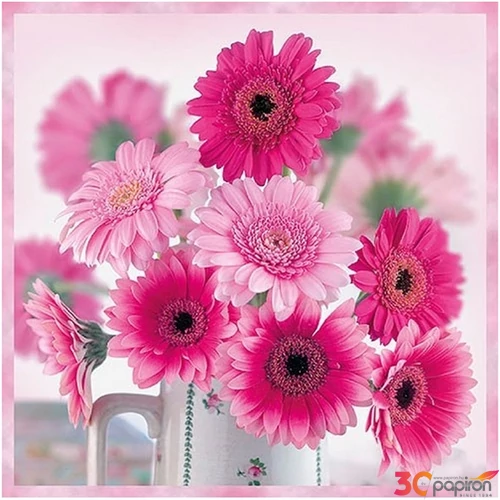 Szalvéta Ambiante Pink Gerberas papírszalvéta 33x33cm,20db-os