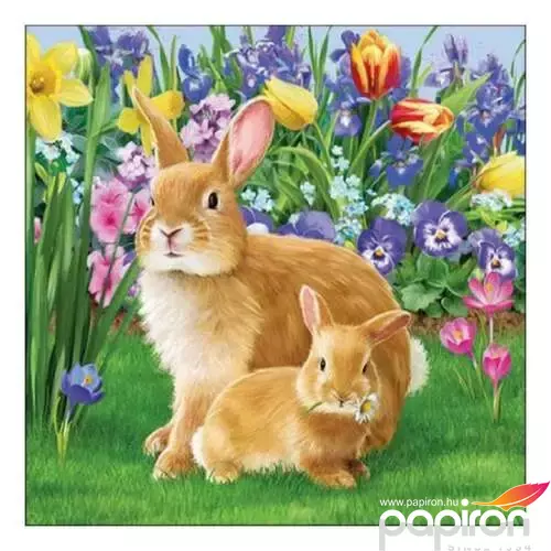 Szalvéta Ambiente Mother Bunny 33x33cm 20db/csomag