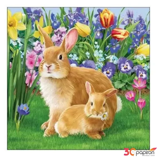 Szalvéta Ambiante Mother Bunny papírszalvéta 33x33cm,20db-os
