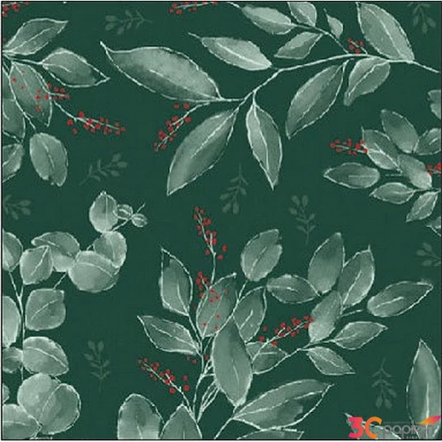 Szalvéta Ambiante Leaves and berries green papírszalvéta 25x25cm,15db-os
