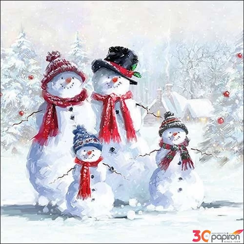 Szalvéta Ambiante Snowman With Hat papírszalvéta 33x33cm,20db-os