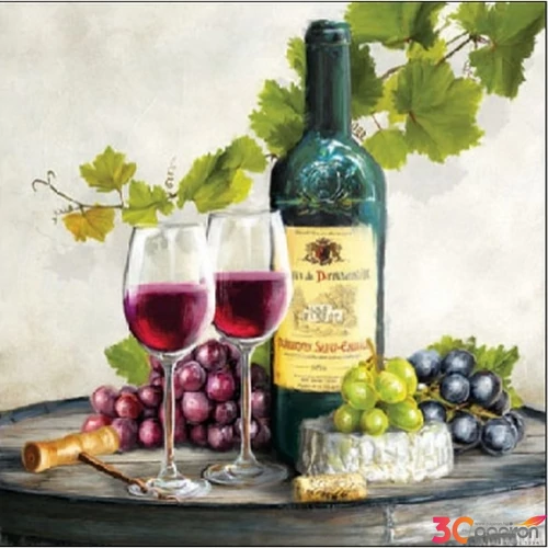 Szalvéta Ambiante Red wine papírszalvéta 25x25cm,15db-os