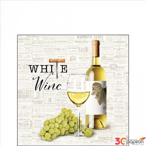 Szalvéta Ambiante White wine papírszalvéta 25x25cm,15db-os
