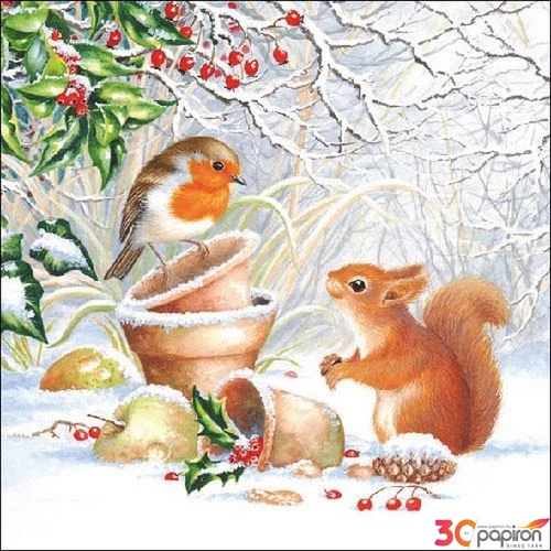 Szalvéta Ambiante Winter Picture papírszalvéta 33x33cm,20db-os