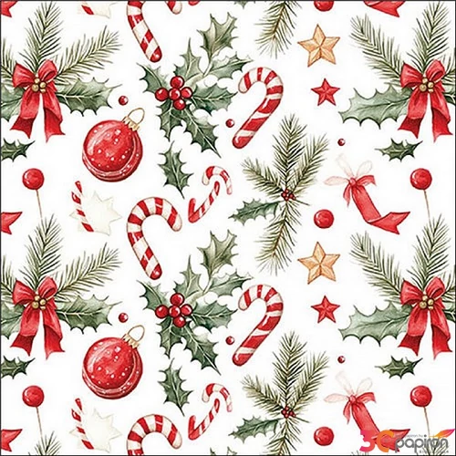 Szalvéta  Christmas Elements 33x33cm, 20db-os