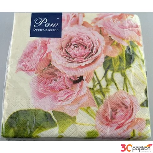 Szalvéta 33x33 futórózsa 33x33cm 3rétegű 20lapos 