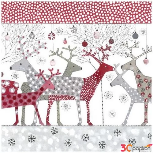 Szalvéta karácsonyi Scandic Christmas papírszalvéta 33x33cm,20db-os