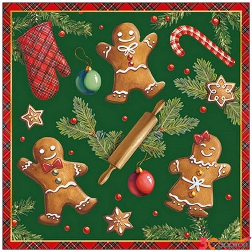 Szalvéta  Gingerbread cookies 33x33cm, 20db-os