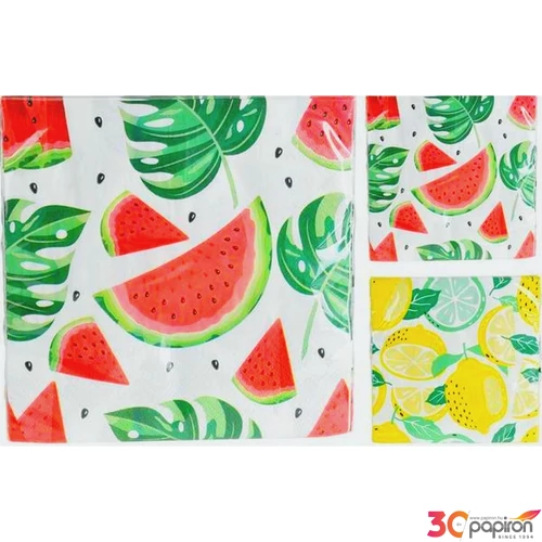 Szalvéta 33x33cm 2féle gyümölcs minta 16db/csomag '25