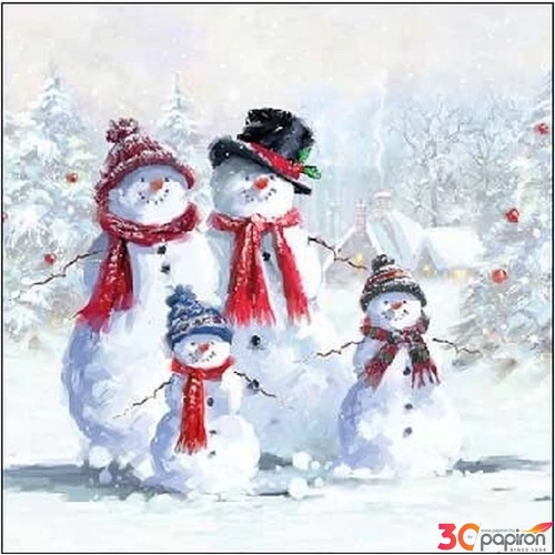 Szalvéta Ambiante Snowman With Hat papírszalvéta 25x25cm,15db-os