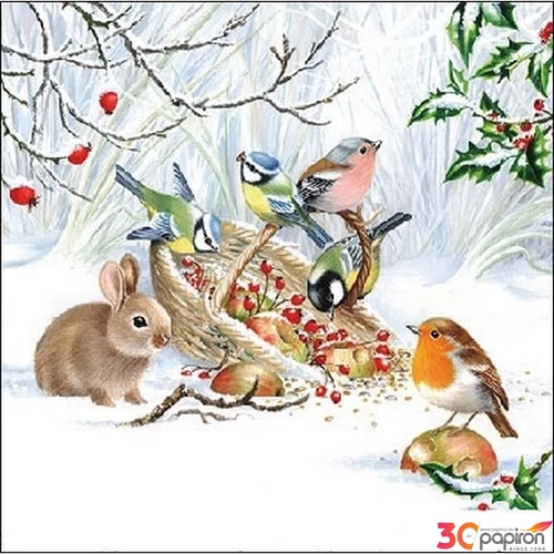 Szalvéta Ambiante Winter Treat papírszalvéta 25x25cm,15db-os