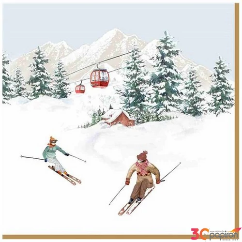 Szalvéta karácsonyi 33x33cm, Chalet papírszalvéta 33x33cm,20db-os