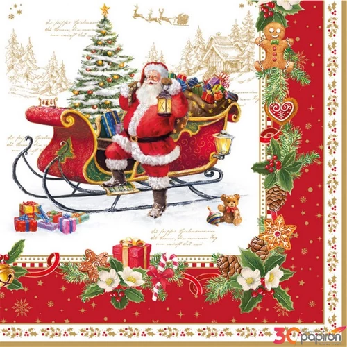Szalvéta karácsonyi 33x33cm, Christmas Memories papírszalvéta 33x33cm,20db-os