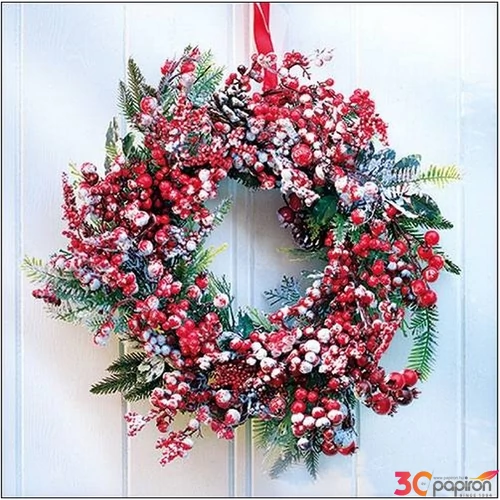 Szalvéta Ambiante Frozen Wreath papír papírszalvéta 33x33cm,20db-os