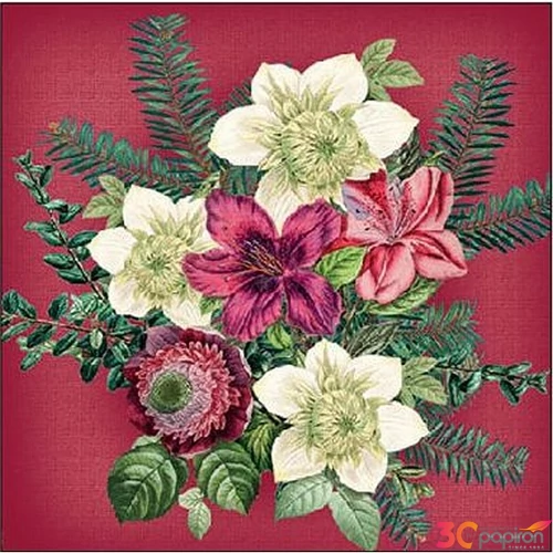 Szalvéta Ambiante Azalea and helleborus red papírszalvéta 25x25cm,15db-os