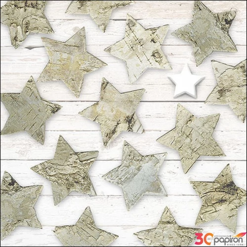 Szalvéta Ambiante Birch Stars papír papírszalvéta 33x33cm,20db-os