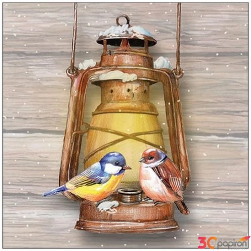 Szalvéta Ambiante Bird on lamp papír papírszalvéta 33x33cm,20db-os