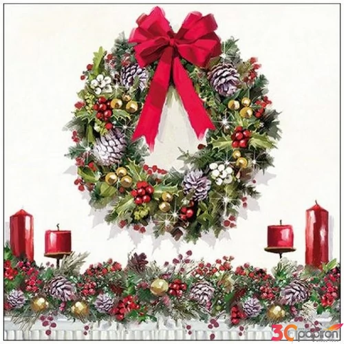 Szalvéta Ambiante Bow On Wreath 20db-os papírszalvéta 33x33cm,20db-os