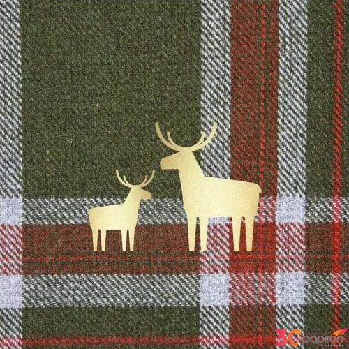 Szalvéta karácsonyi Check and Deer papírszalvéta 33x33cm,20db-os
