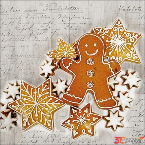 Szalvéta Ambiante Christmas Baking papír papírszalvéta 33x33cm,20db-os