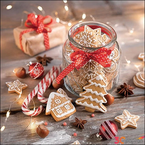 Szalvéta Ambiante Christmas cookies jar papír papírszalvéta 33x33cm,20db-os