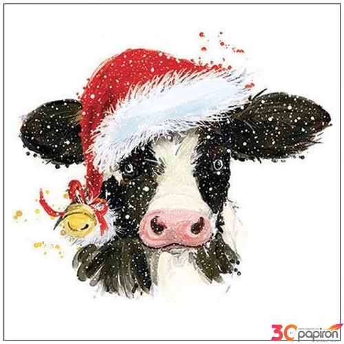 Szalvéta Ambiante Christmas cow bell 20db-os papírszalvéta 25x25cm,15db-os