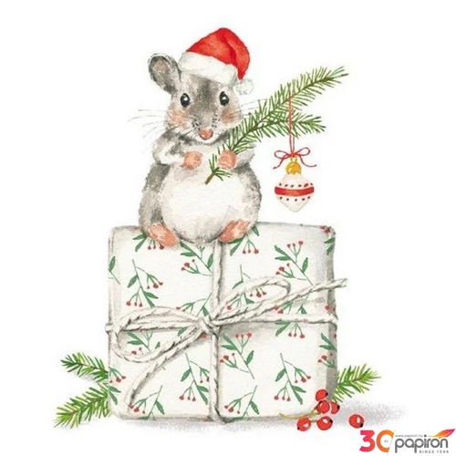 Szalvéta karácsonyi Christmas Fridolin papírszalvéta 33x33cm,20db-os