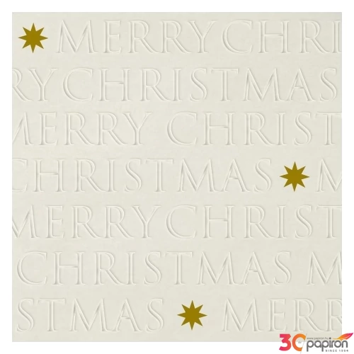 Szalvéta karácsonyi Christmas letters off white papírszalvéta 33x33cm,20db-os