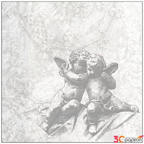 Szalvéta Ambiante Classic Angels Silver papír papírszalvéta 33x33cm,20db-os